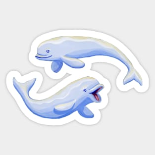 Gouache Beluga Whales Sticker